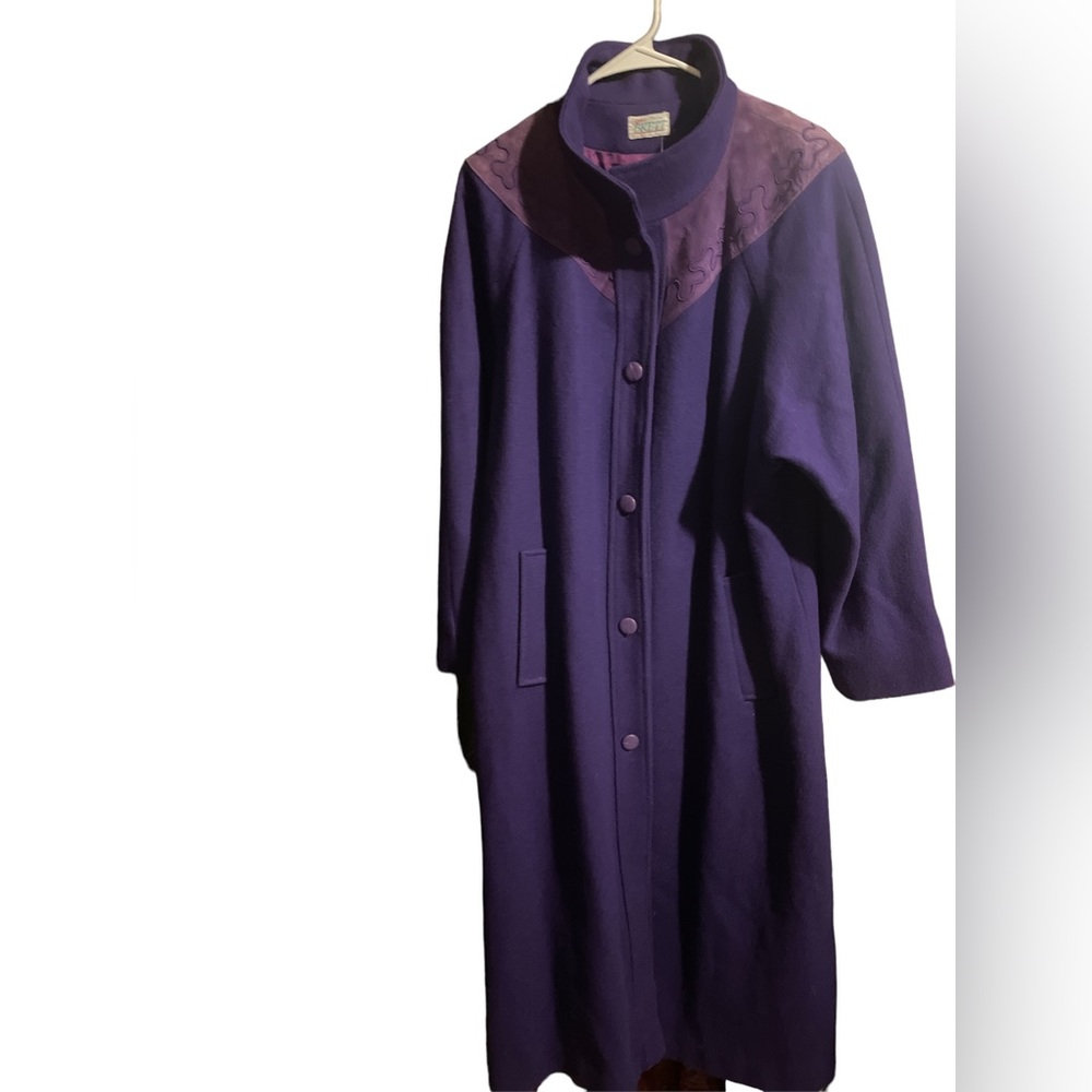 80’s wool and leather trench coat